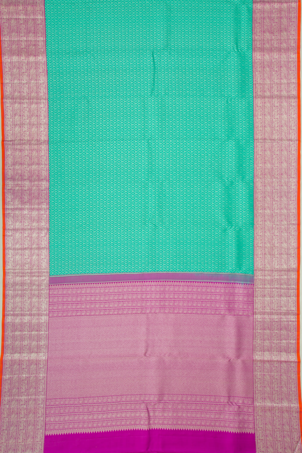 Kanchipuram Silk Brocade Sea Green Saree