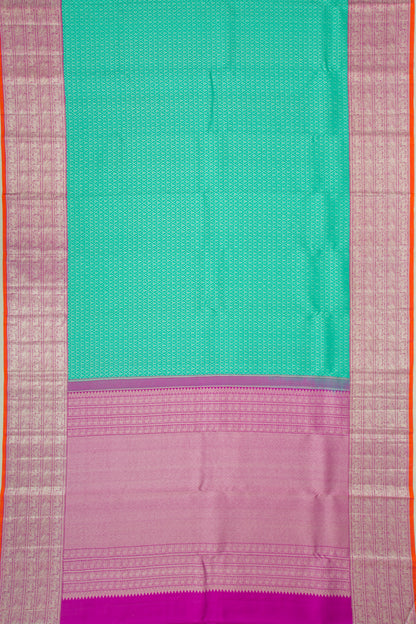 Kanchipuram Silk Brocade Sea Green Saree