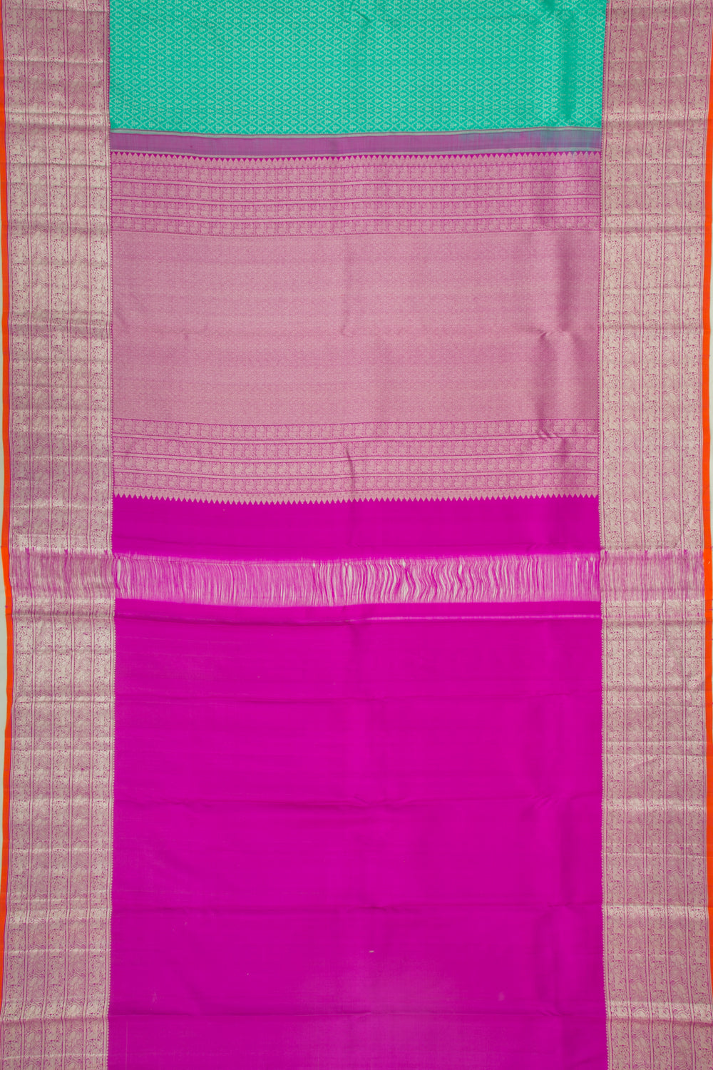 Kanchipuram Silk Brocade Sea Green Saree