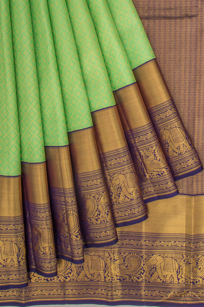 Kanchipuram Silk Brocade Pastel Green Saree
