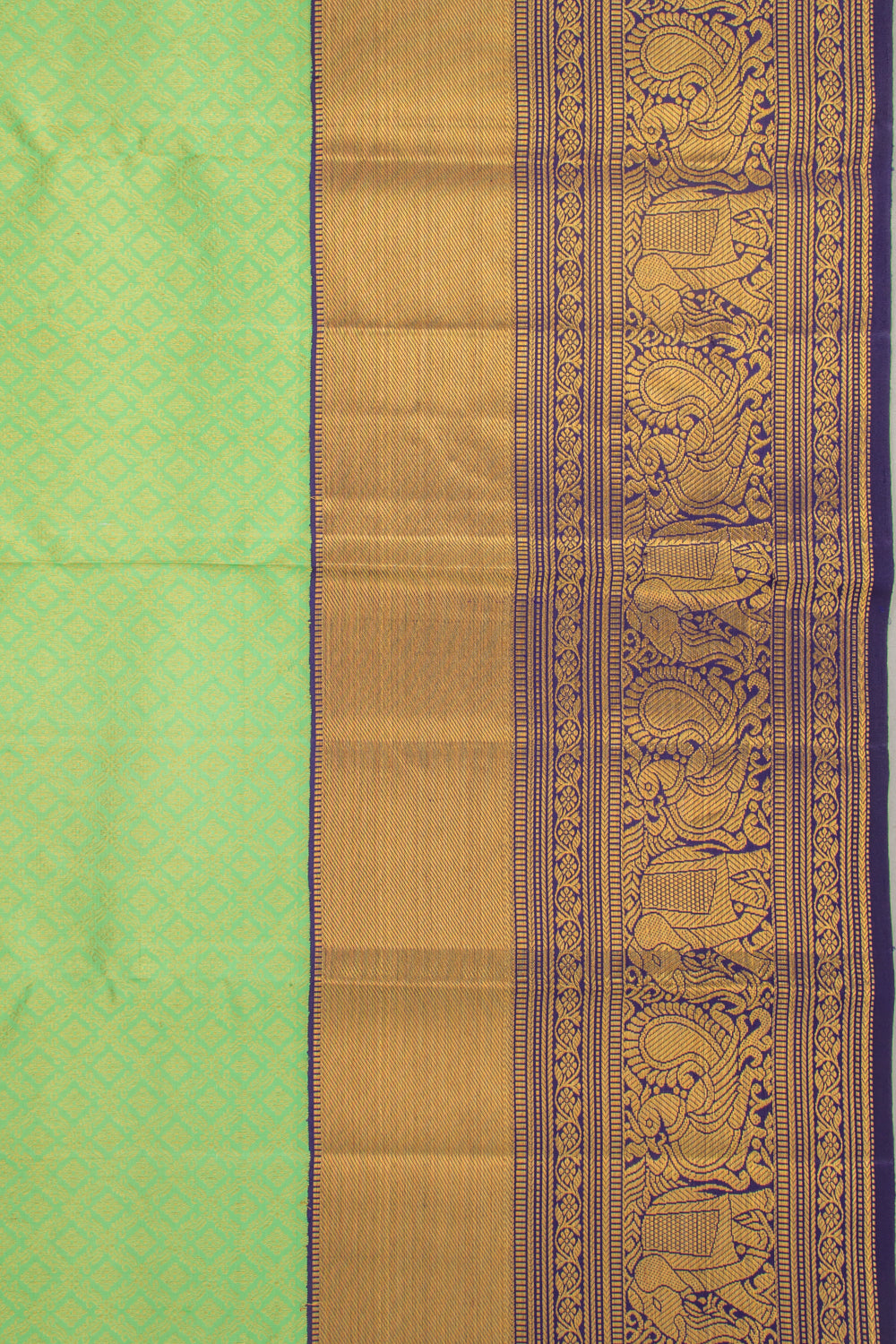 Kanchipuram Silk Brocade Pastel Green Saree