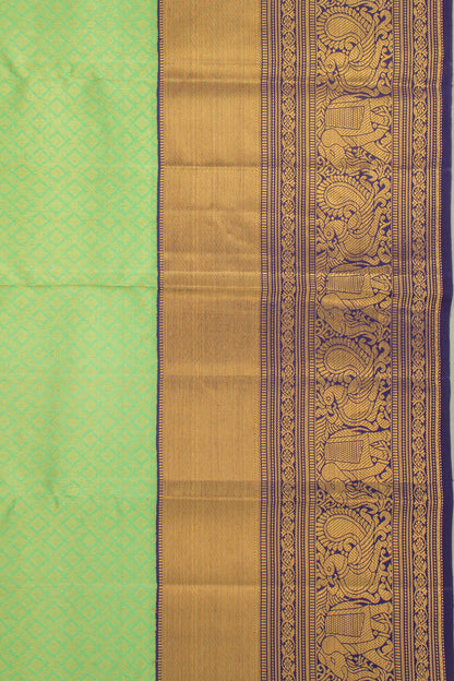Kanchipuram Silk Brocade Pastel Green Saree