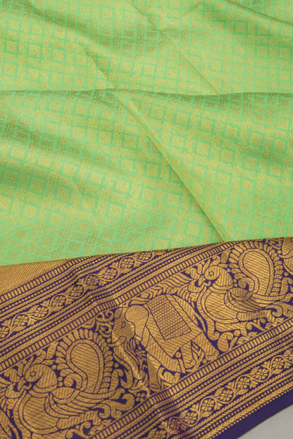 Kanchipuram Silk Brocade Pastel Green Saree