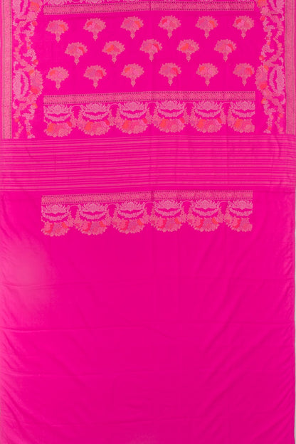 Banarasi Silk Jamdani Jaal Pink Saree