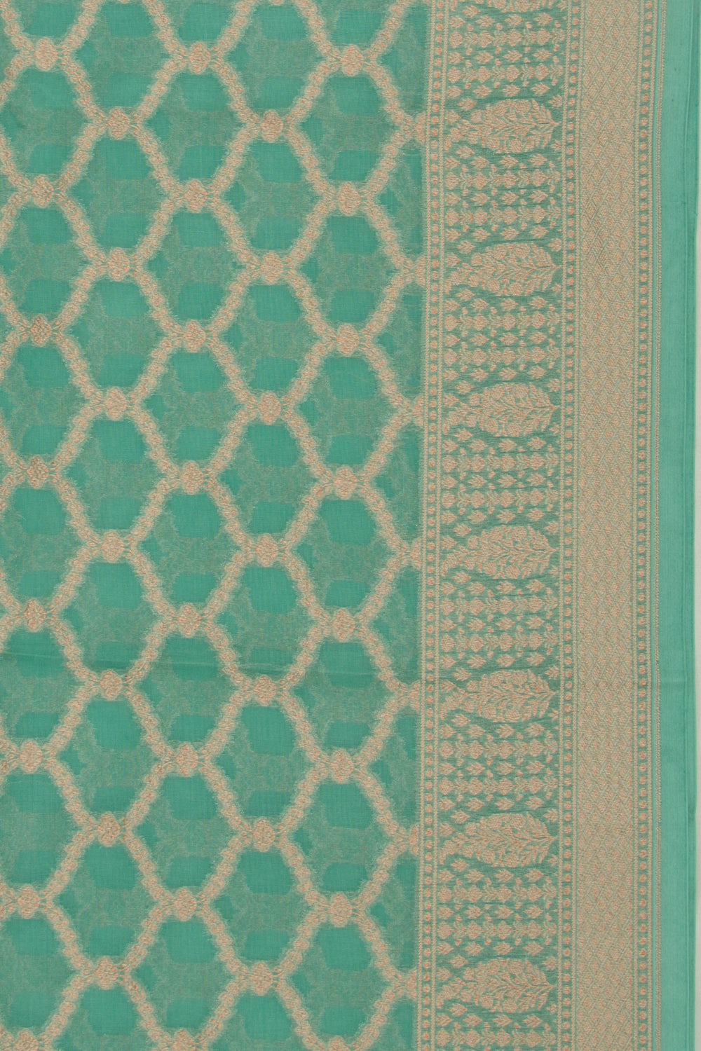 Organza Brocade Sea Green Saree