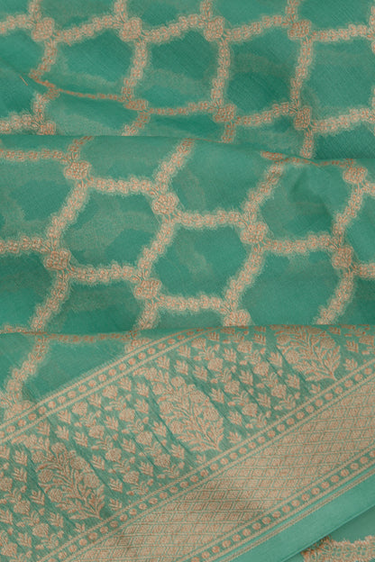 Organza Brocade Sea Green Saree