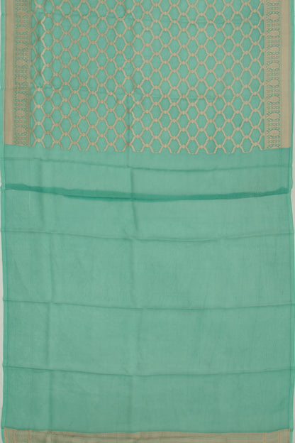 Organza Brocade Sea Green Saree