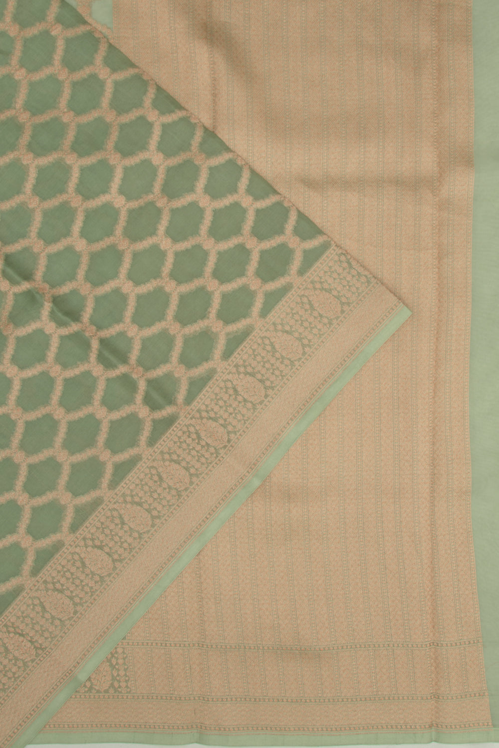 Organza Brocade Green Saree