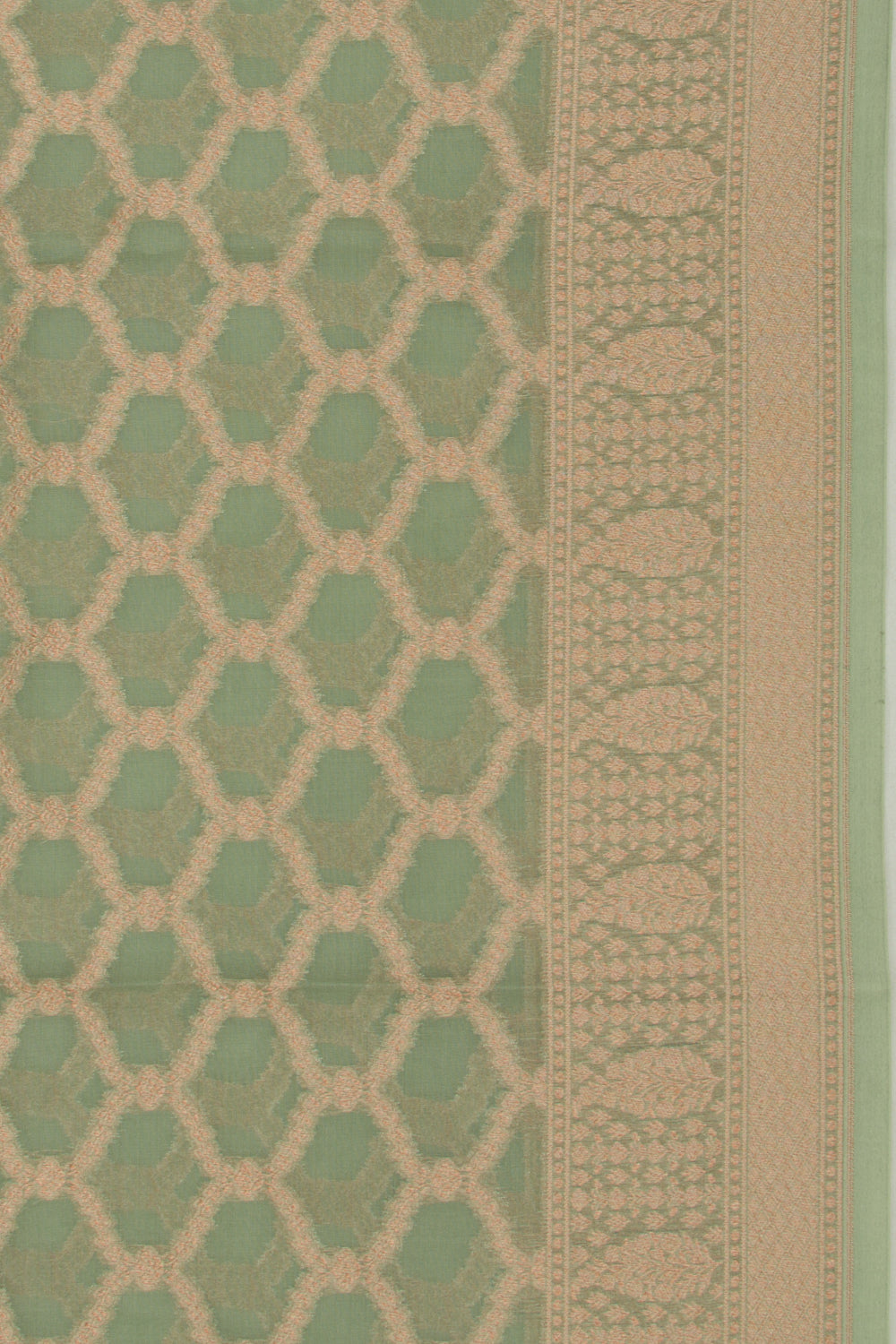 Organza Brocade Green Saree