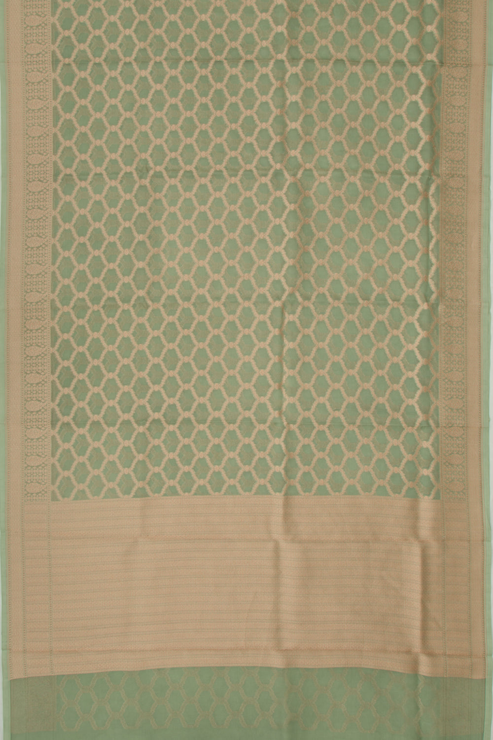 Organza Brocade Green Saree