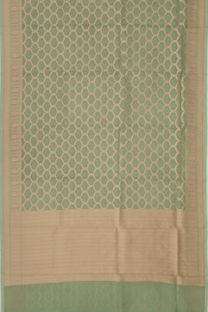 Organza Brocade Green Saree
