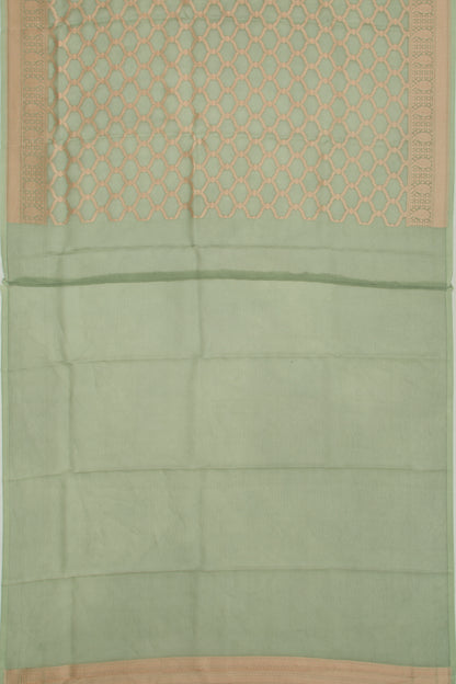 Organza Brocade Green Saree