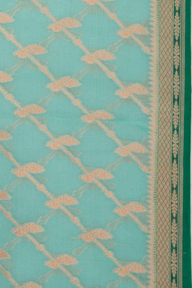 Organza Jaal Sky Blue Saree