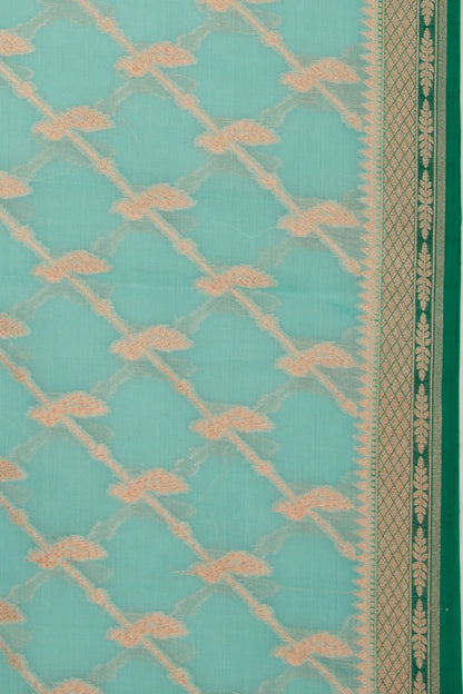 Organza Jaal Sky Blue Saree