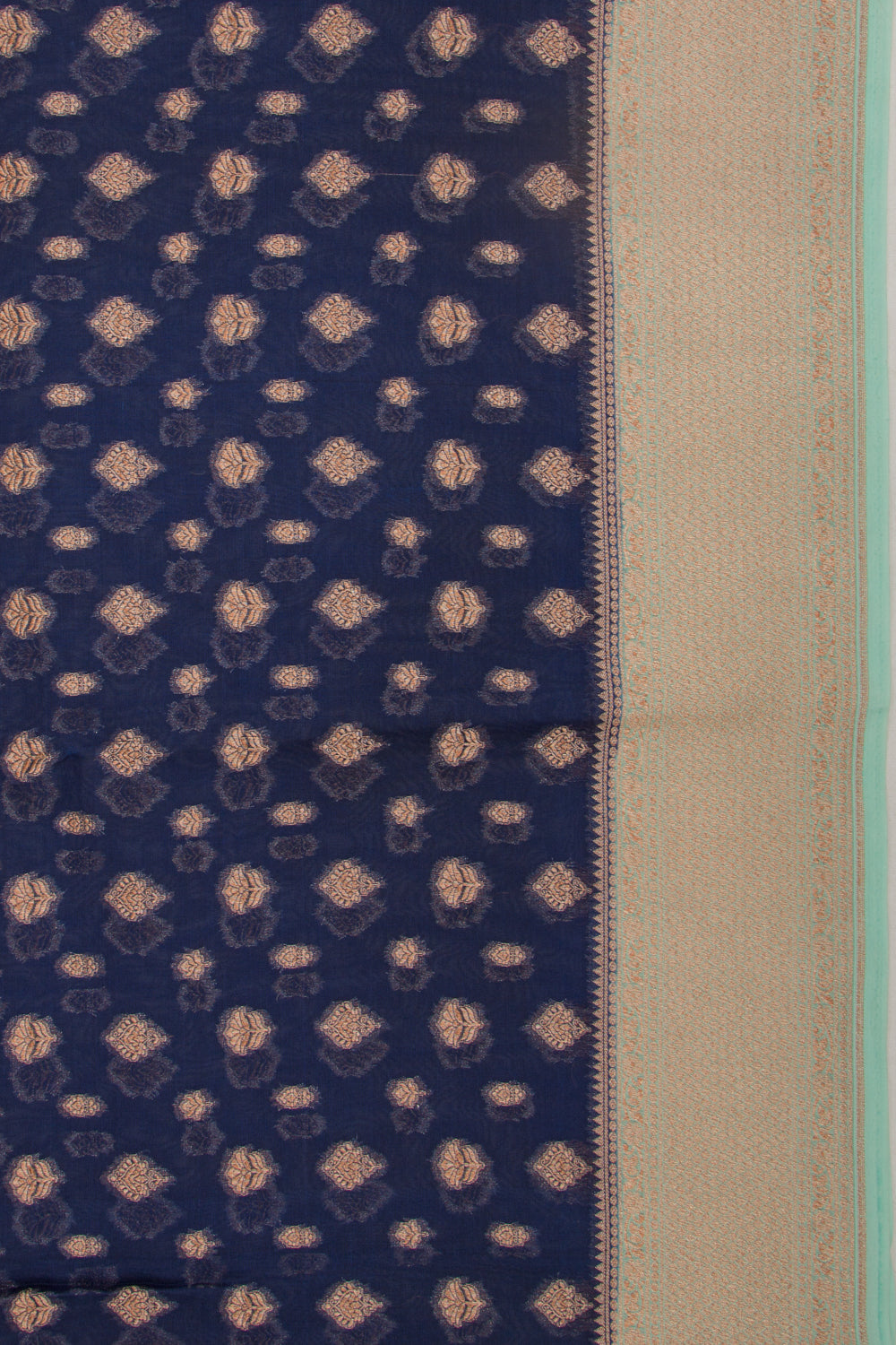 Organza Butta Dark Blue Saree
