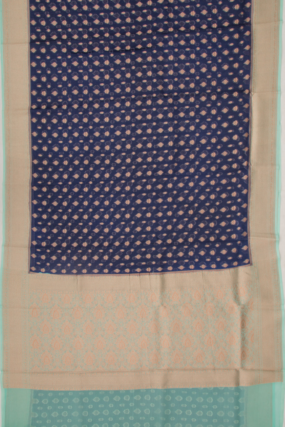 Organza Butta Dark Blue Saree