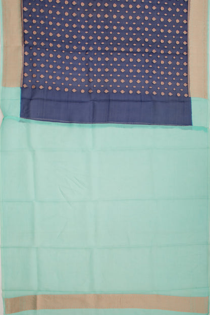 Organza Butta Dark Blue Saree