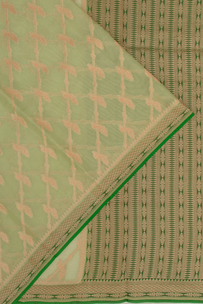 Organza Jaal Pastel Green Saree