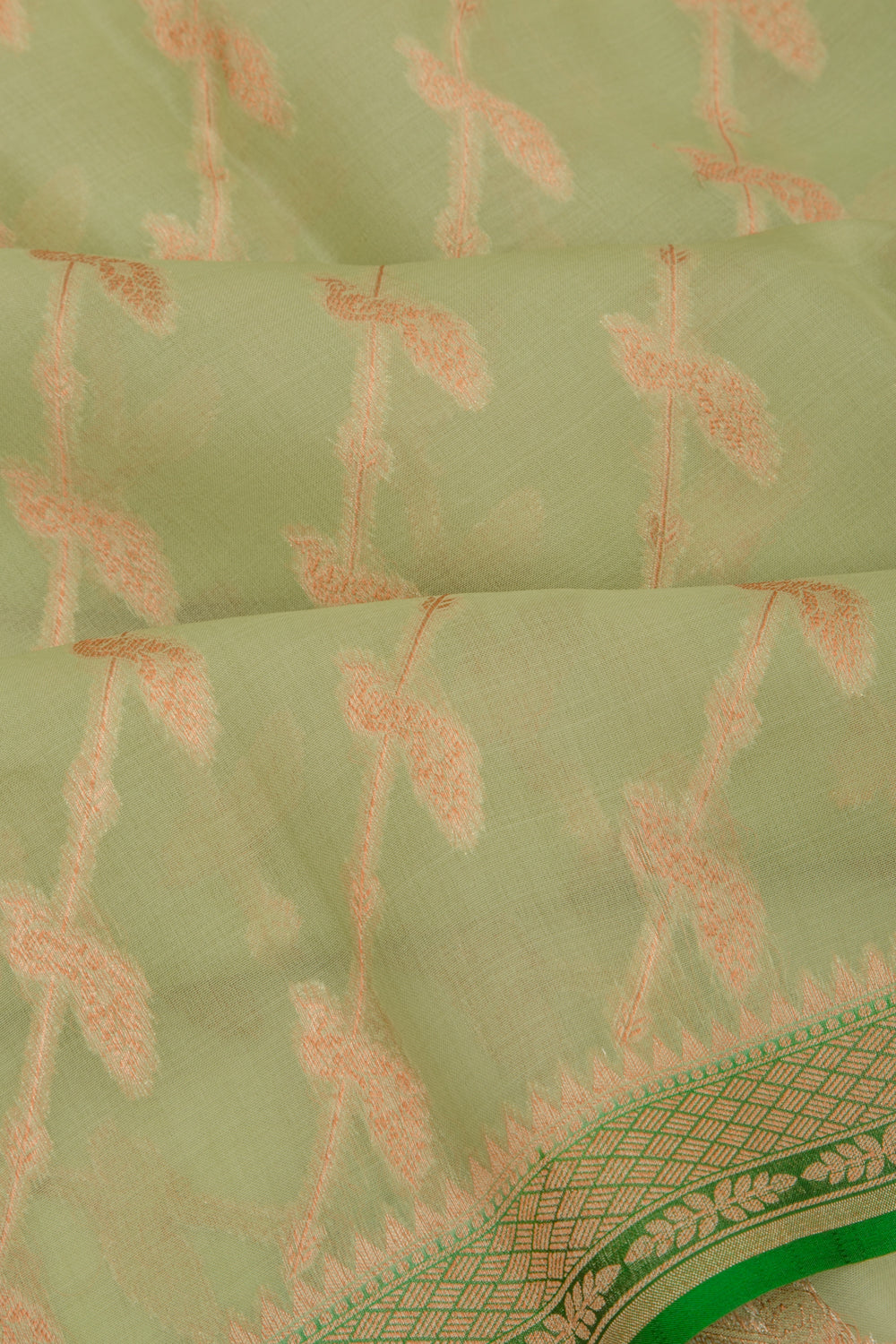 Organza Jaal Pastel Green Saree