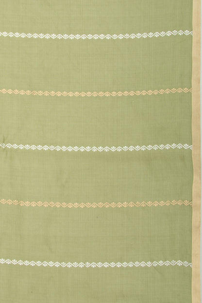 Tussar Brocade Sage Green Saree