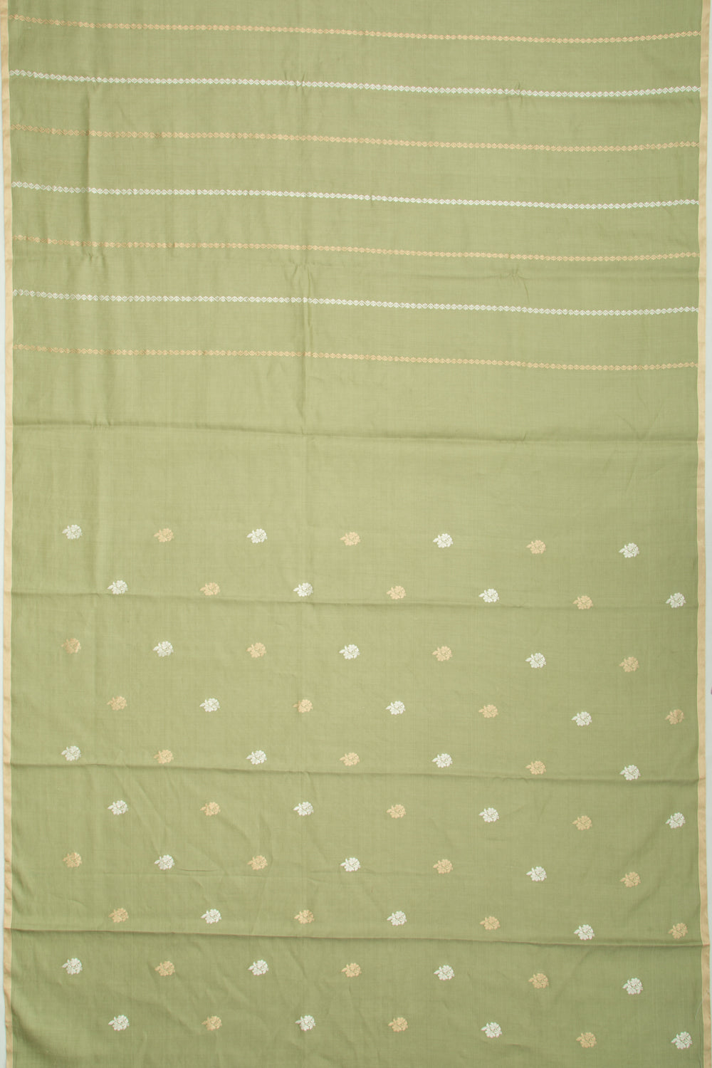 Tussar Brocade Sage Green Saree