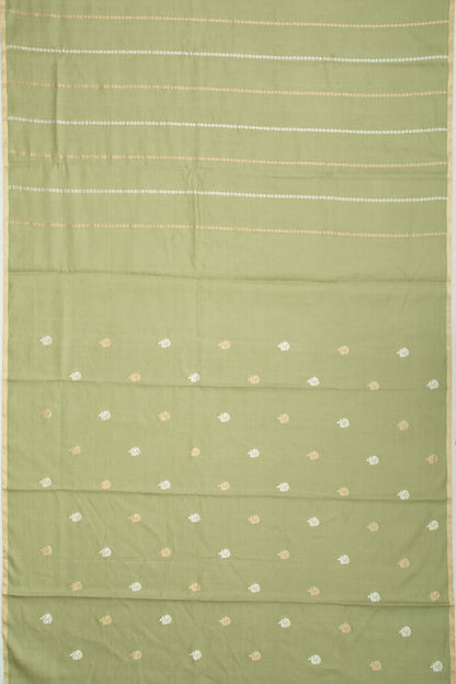 Tussar Brocade Sage Green Saree