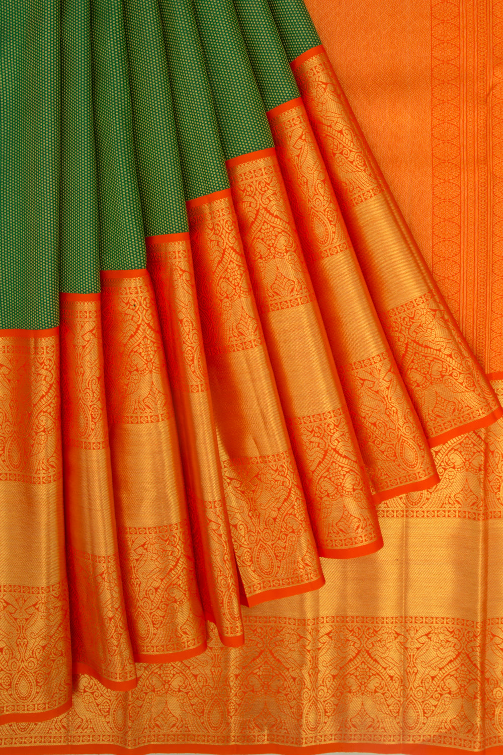 Kanchipuram Silk Brocade Green Saree