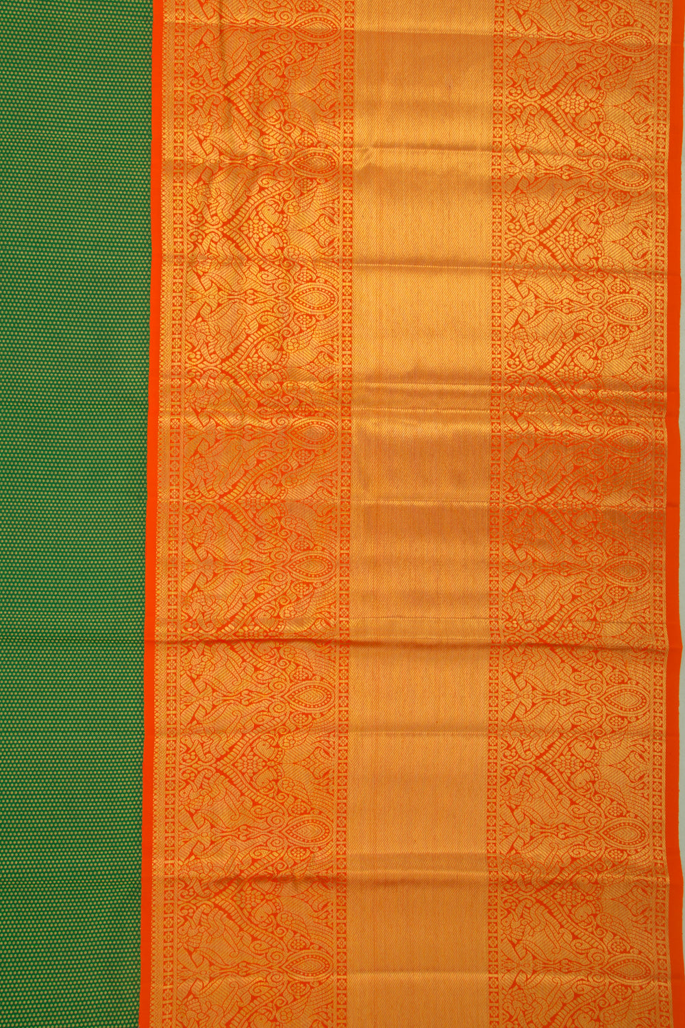 Kanchipuram Silk Brocade Green Saree