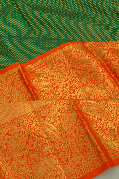 Kanchipuram Silk Brocade Green Saree