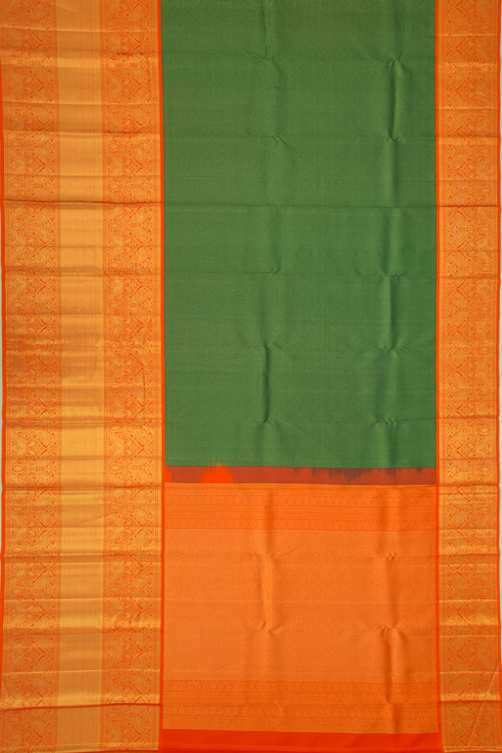 Kanchipuram Silk Brocade Green Saree