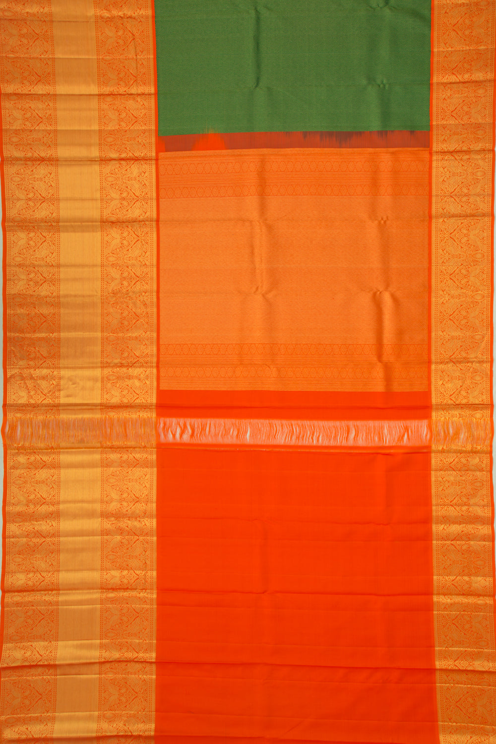 Kanchipuram Silk Brocade Green Saree