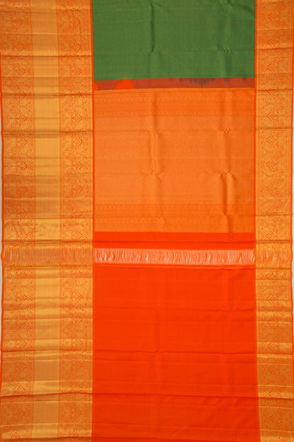 Kanchipuram Silk Brocade Green Saree