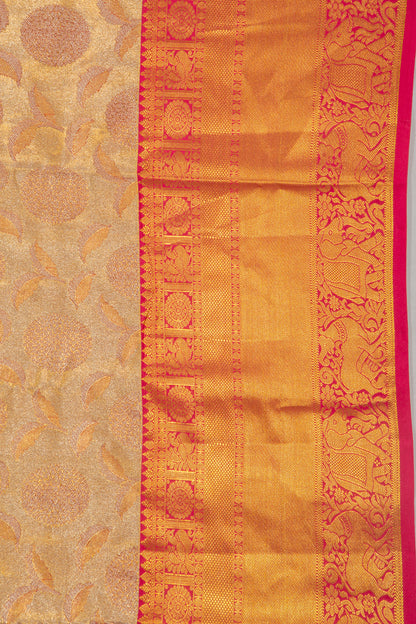 Taranga Kanchi Silk Tissue Brocade Gold Saree