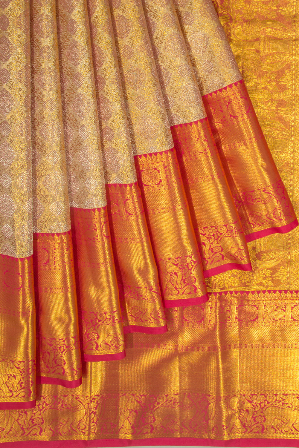 Taranga Kanchi Silk Tissue Brocade Gold Saree