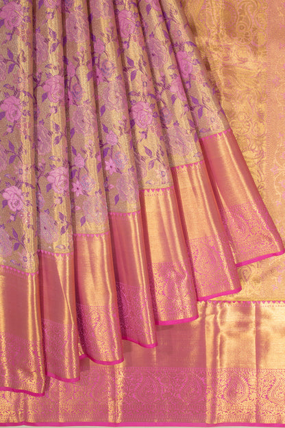 Taranga Kanchi Silk Tissue Brocade Gold Saree