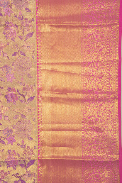 Taranga Kanchi Silk Tissue Brocade Gold Saree