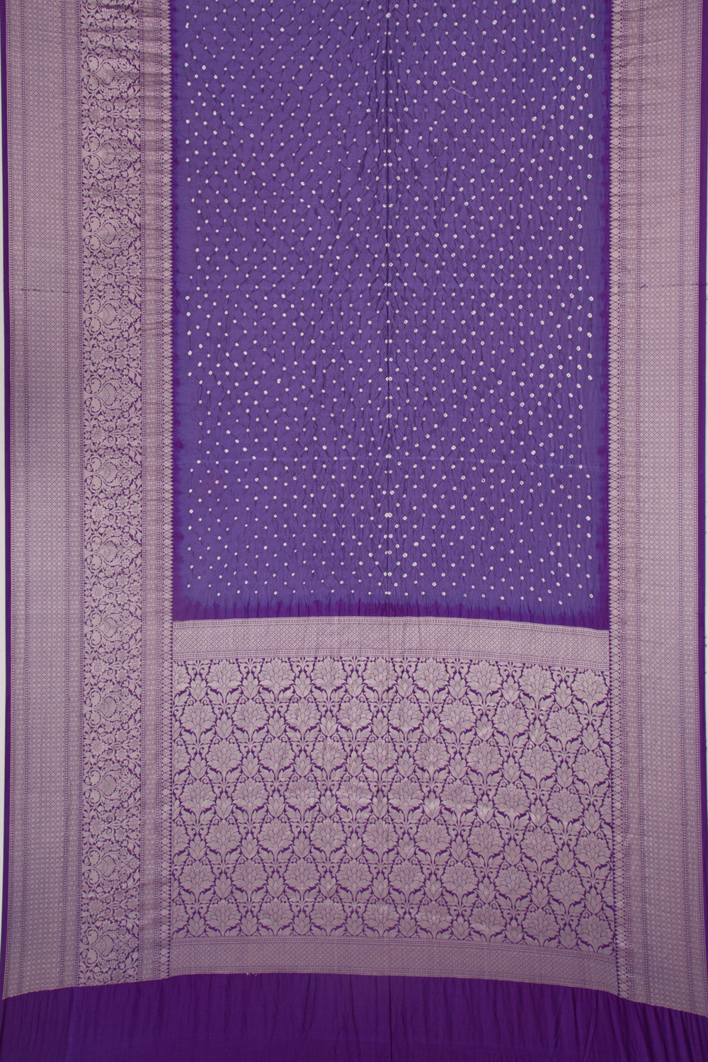 Chiniya Silk Bandhani Violet Saree