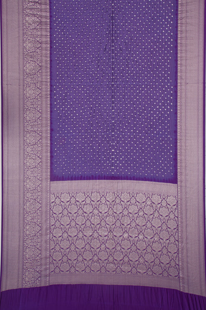 Chiniya Silk Bandhani Violet Saree