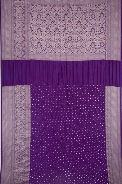 Chiniya Silk Bandhani Violet Saree