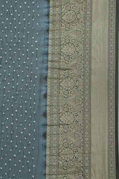 Chiniya Silk Bandhani Grey Saree