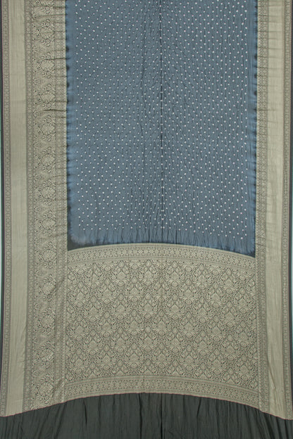 Chiniya Silk Bandhani Grey Saree