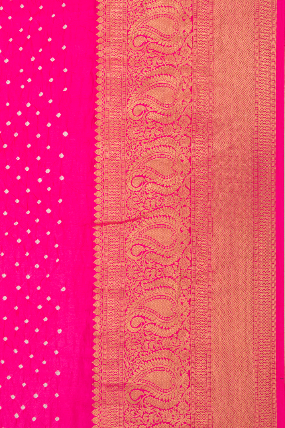 Chiniya Silk Bandhani Pink Saree