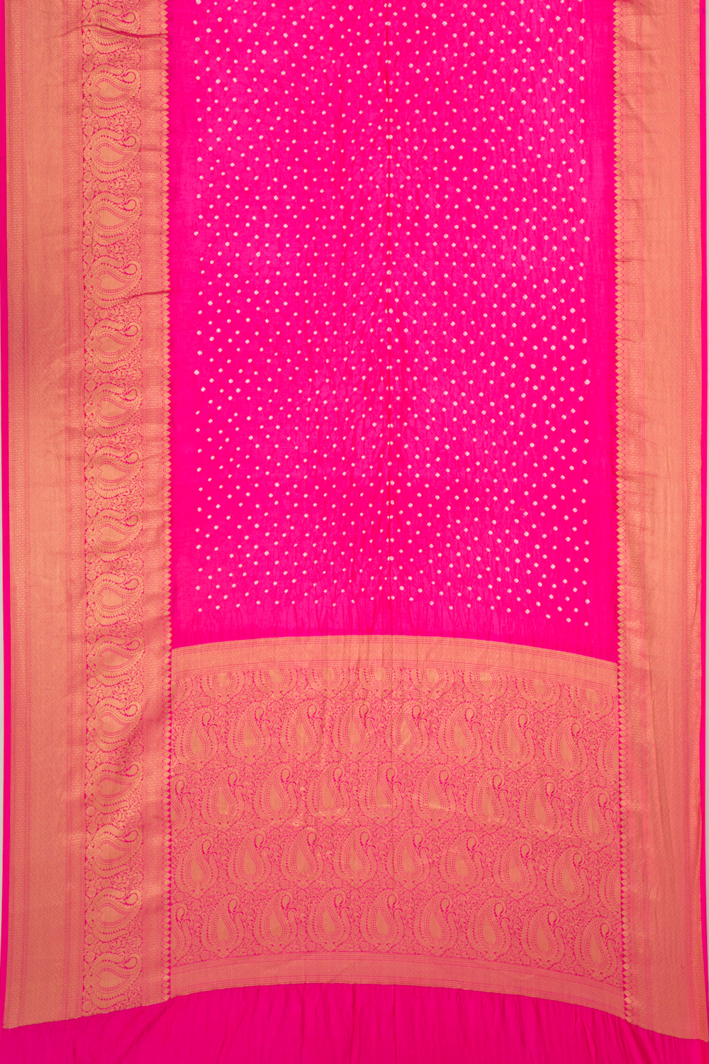Chiniya Silk Bandhani Pink Saree
