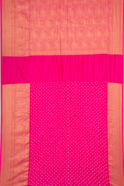 Chiniya Silk Bandhani Pink Saree