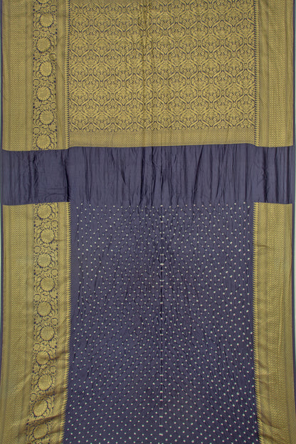 Chiniya Silk Bandhani Teal Blue Saree