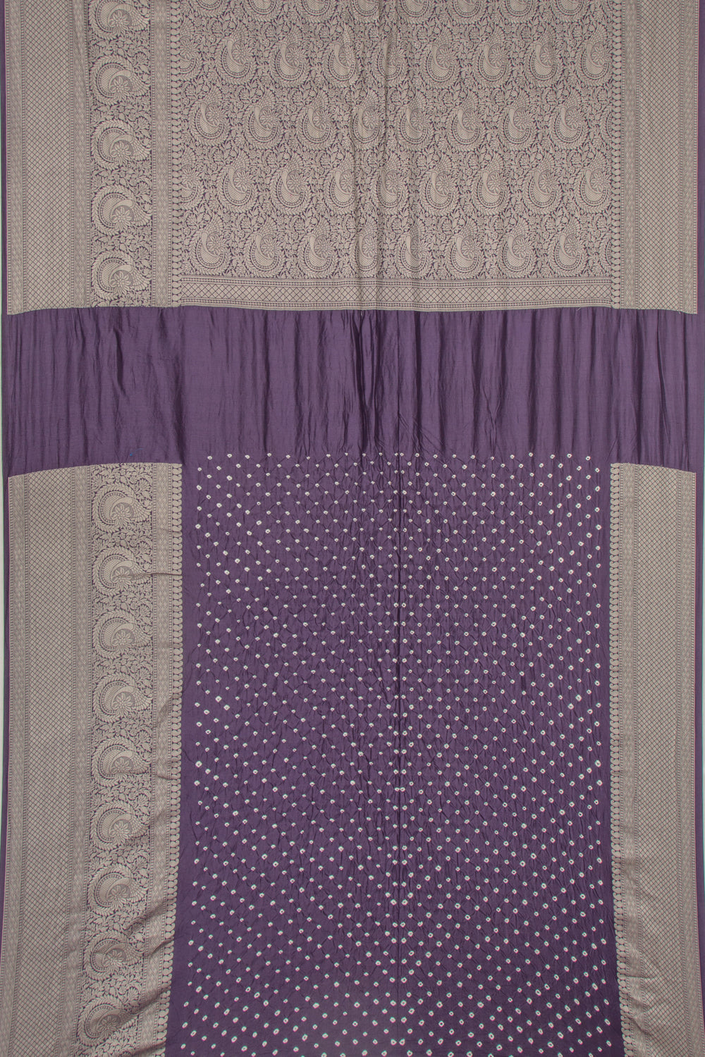 Chiniya Silk Bandhani Green Saree