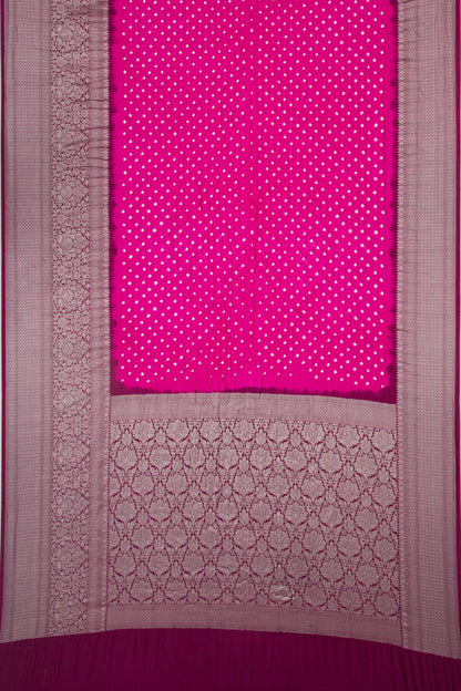 Chiniya Silk Bandhani Pink Saree