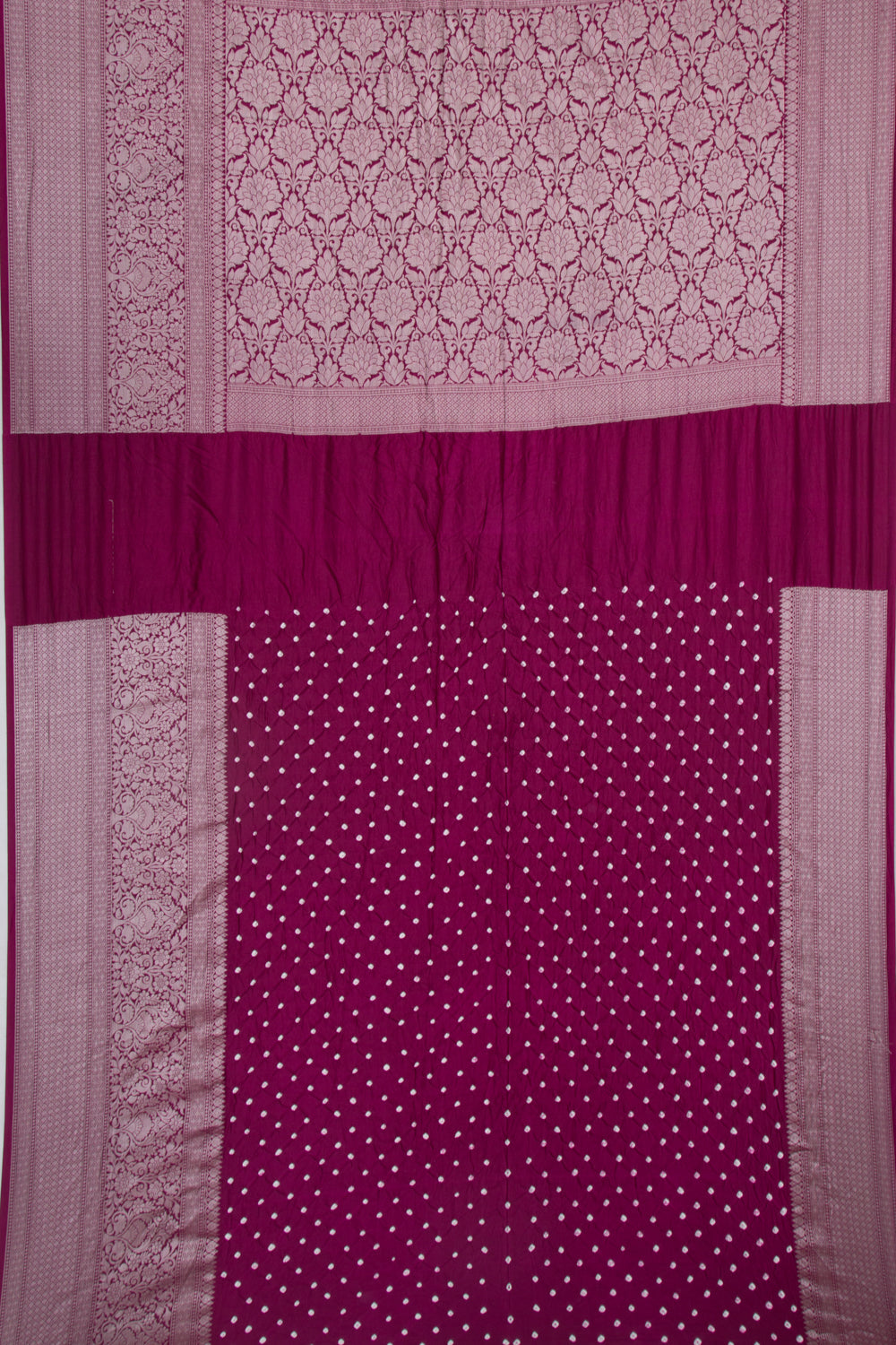 Chiniya Silk Bandhani Pink Saree