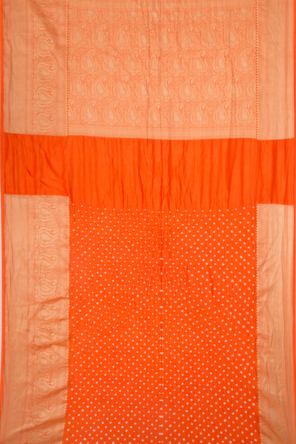 Chiniya Silk Bandhani Yellow Saree