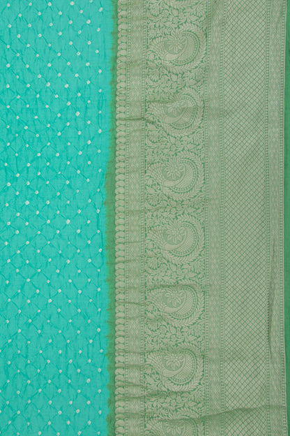 Chiniya Silk Bandhani Sea Green Saree